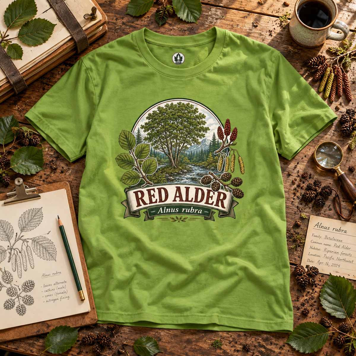Red Alder, Alnus rubra T‑Shirt