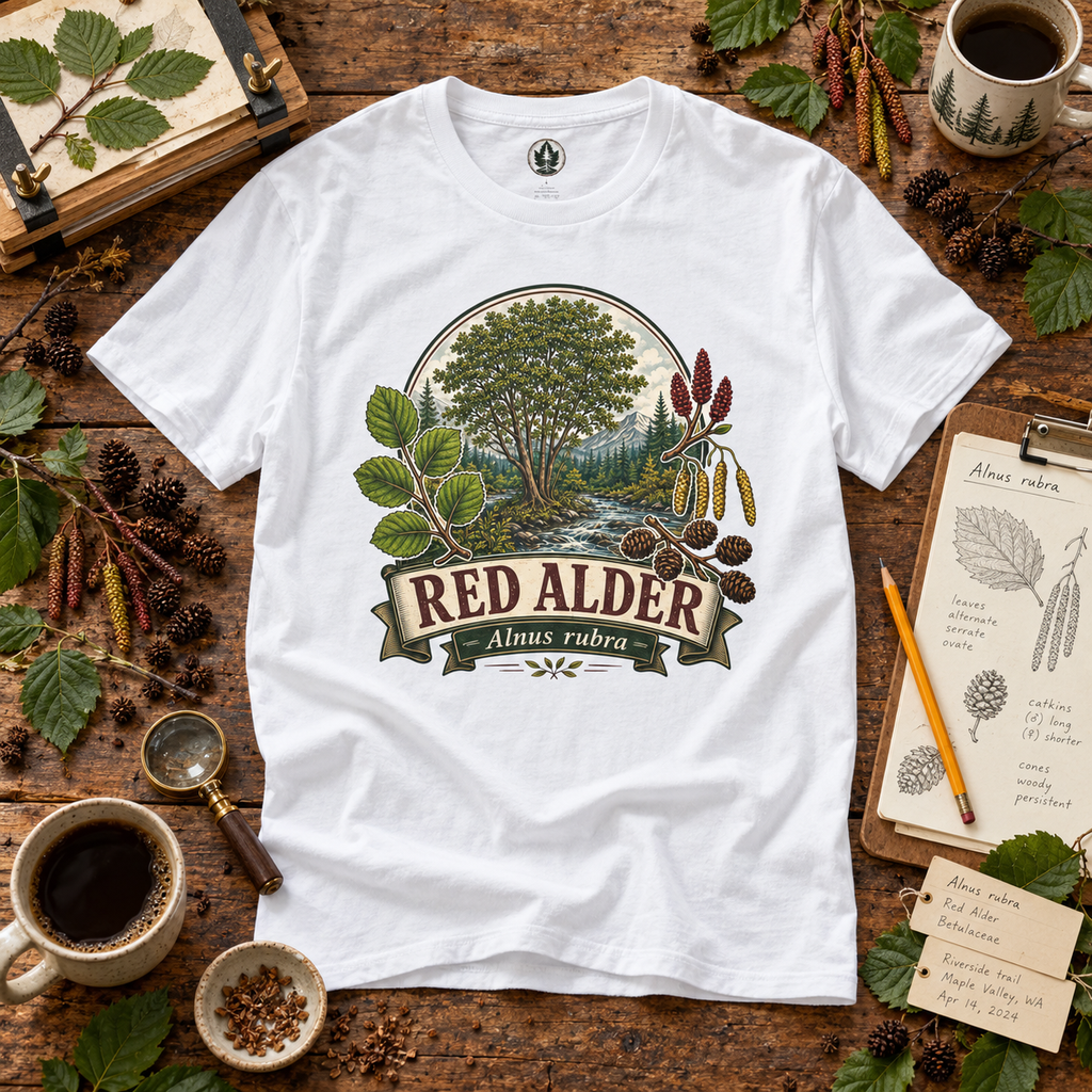 Red Alder, Alnus rubra T‑Shirt