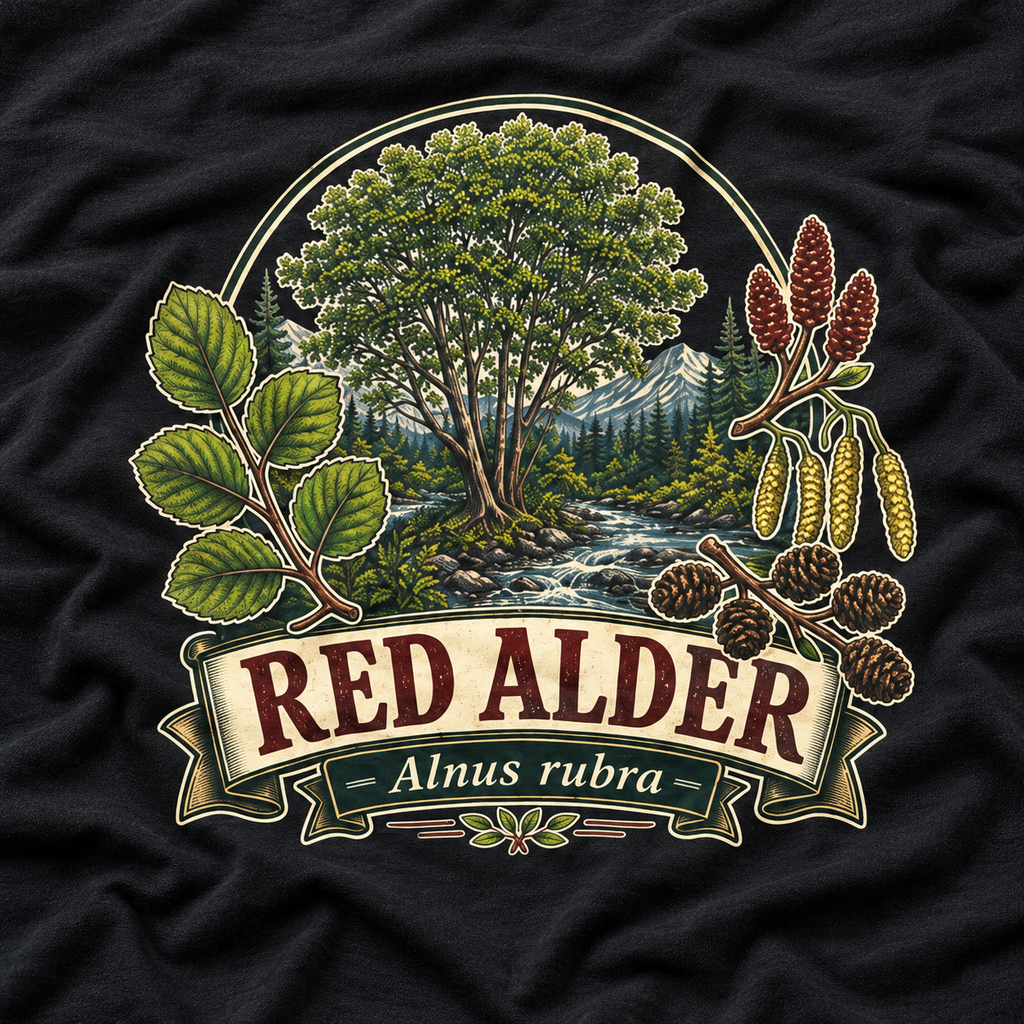 Red Alder, Alnus rubra T‑Shirt