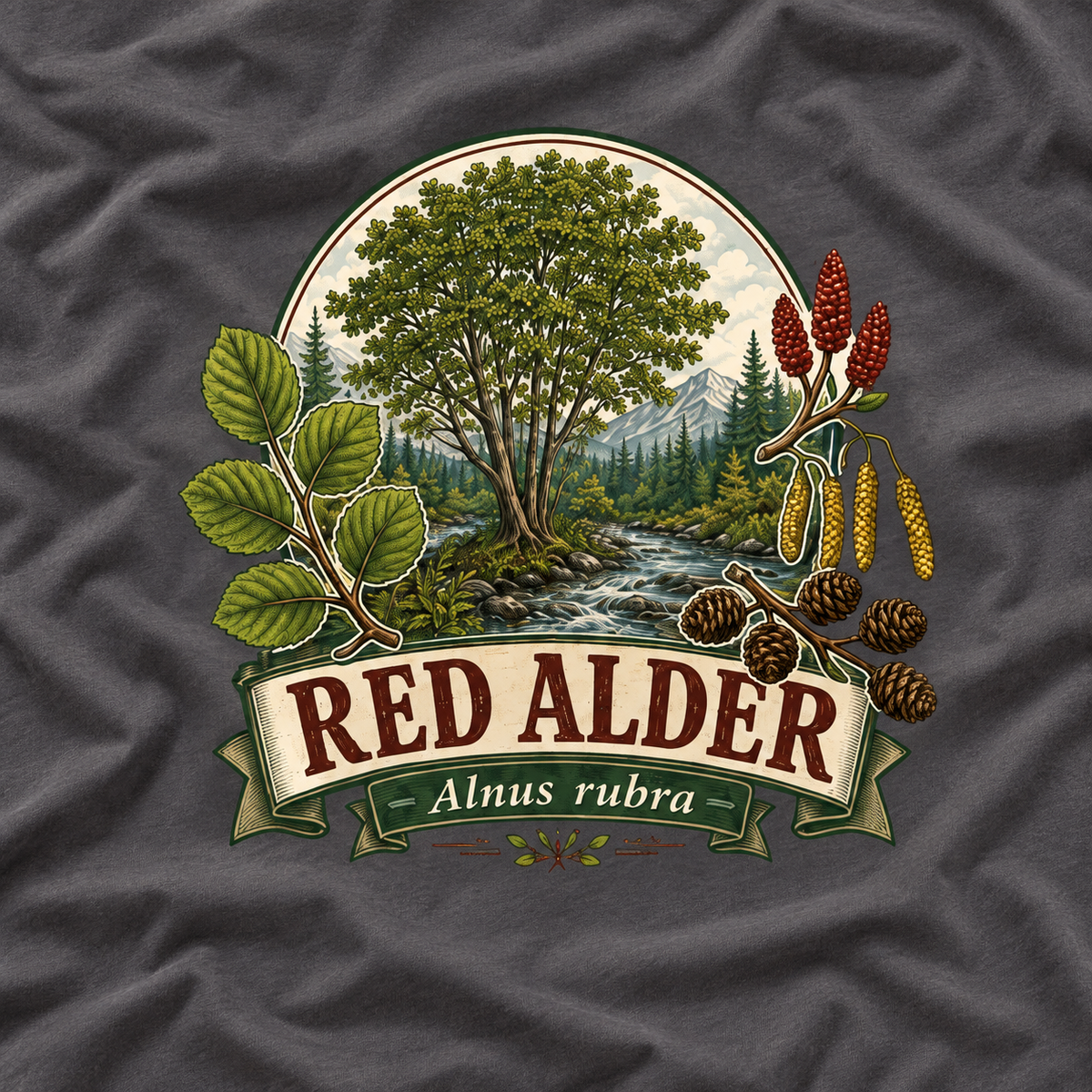 Red Alder, Alnus rubra T‑Shirt