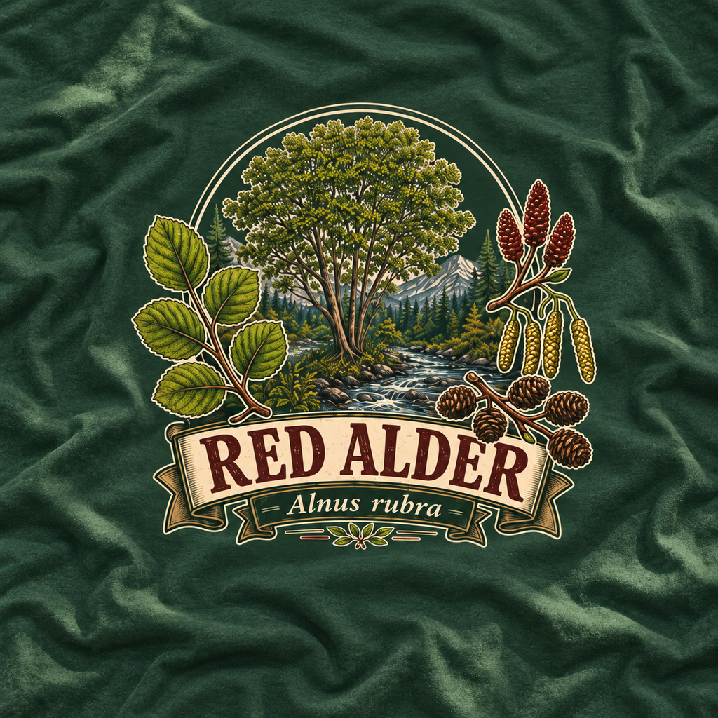Red Alder, Alnus rubra T‑Shirt
