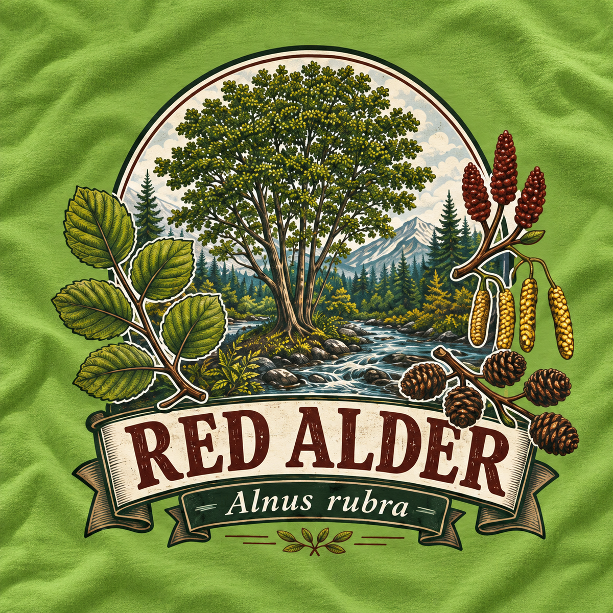 Red Alder, Alnus rubra T‑Shirt