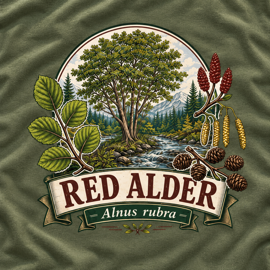 Red Alder, Alnus rubra T‑Shirt