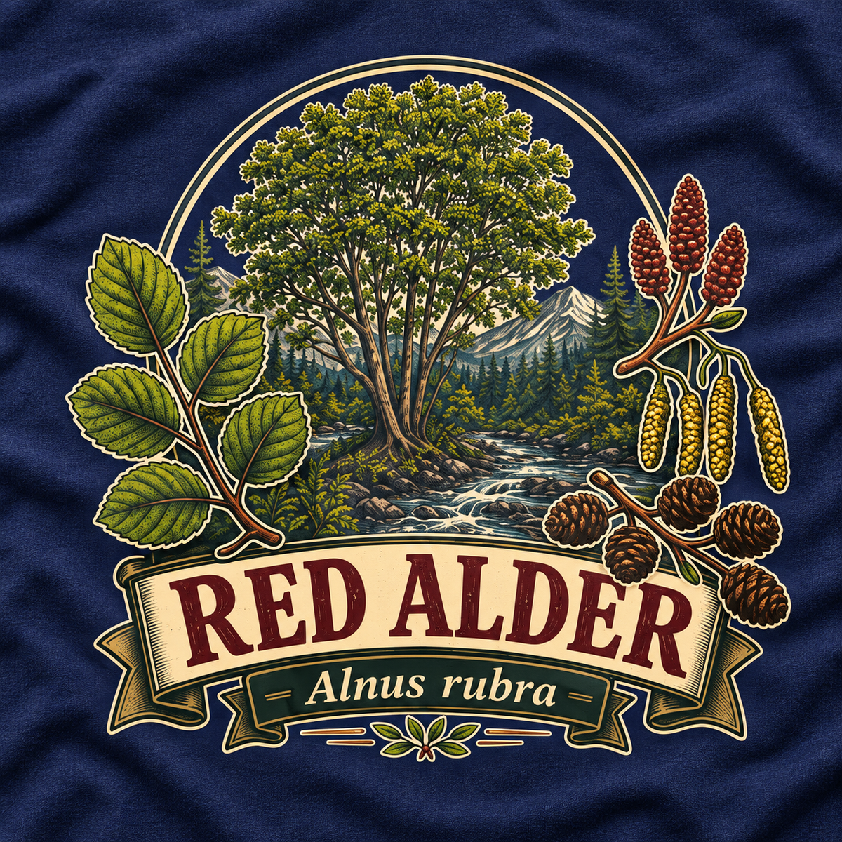 Red Alder, Alnus rubra T‑Shirt