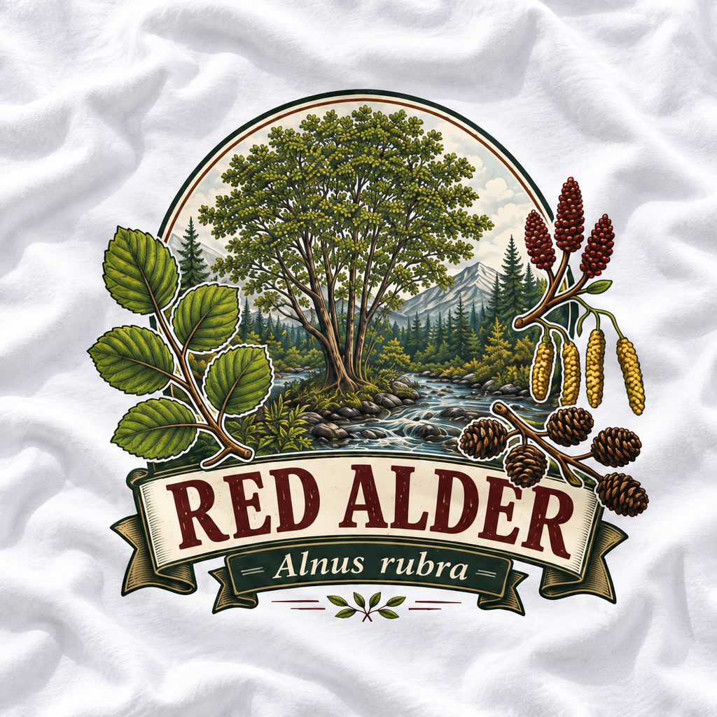 Red Alder, Alnus rubra T‑Shirt
