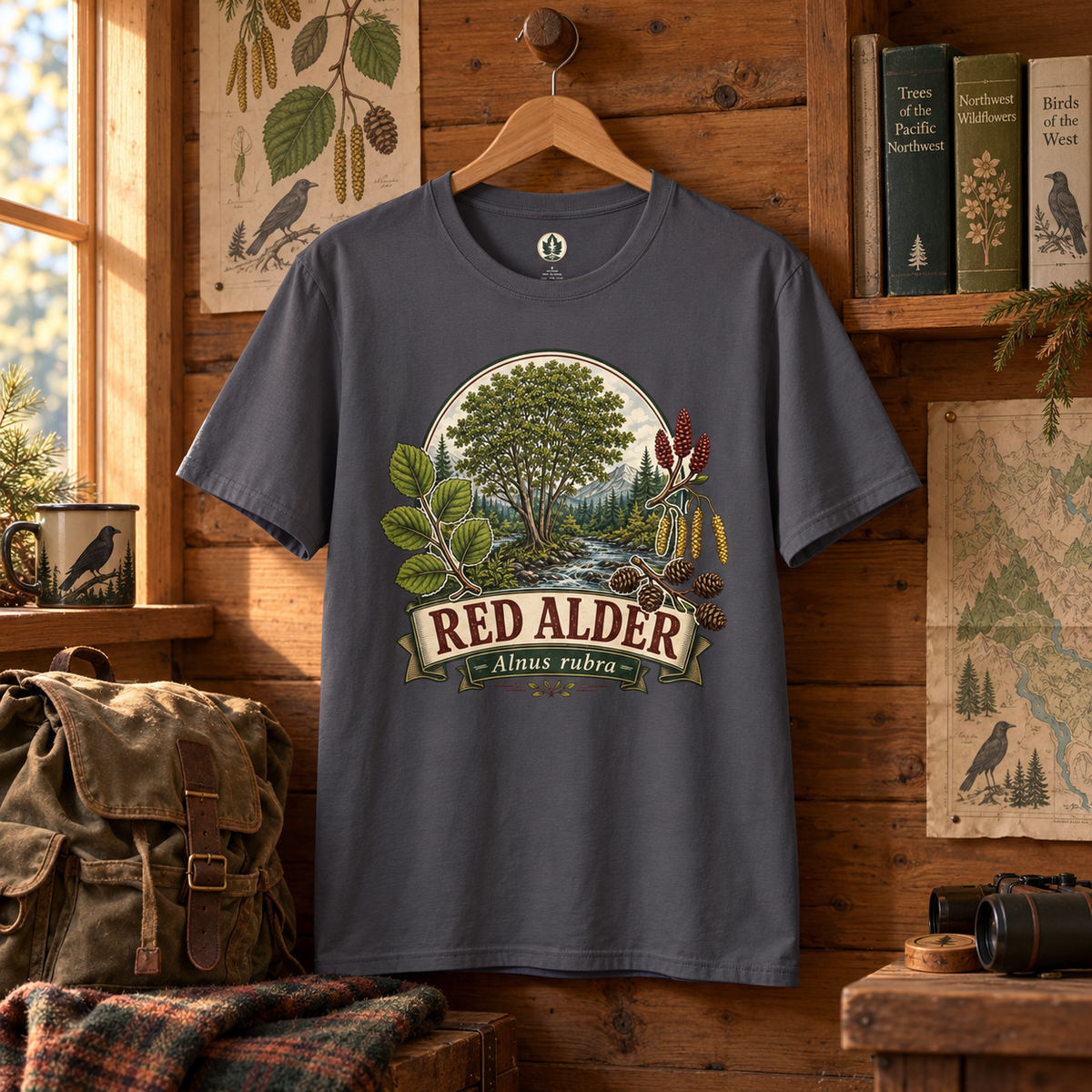 Red Alder, Alnus rubra T‑Shirt