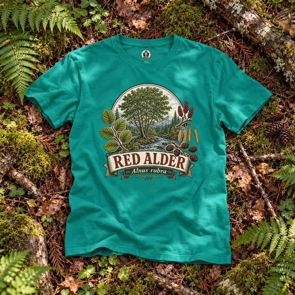 Red Alder, Alnus rubra T‑Shirt