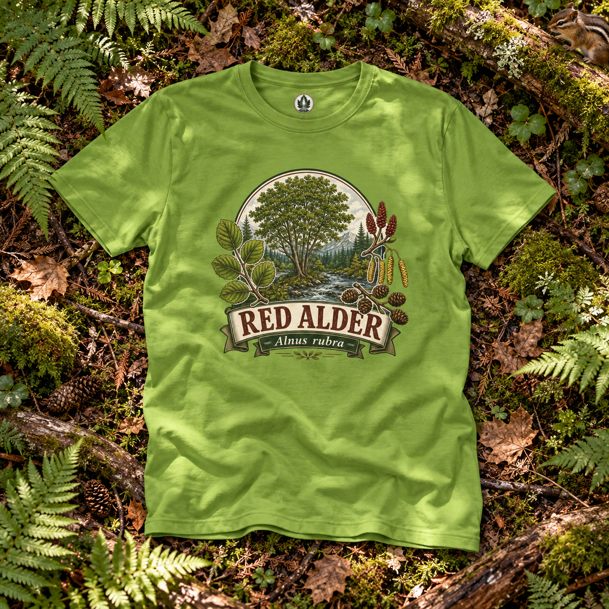 Red Alder, Alnus rubra T‑Shirt