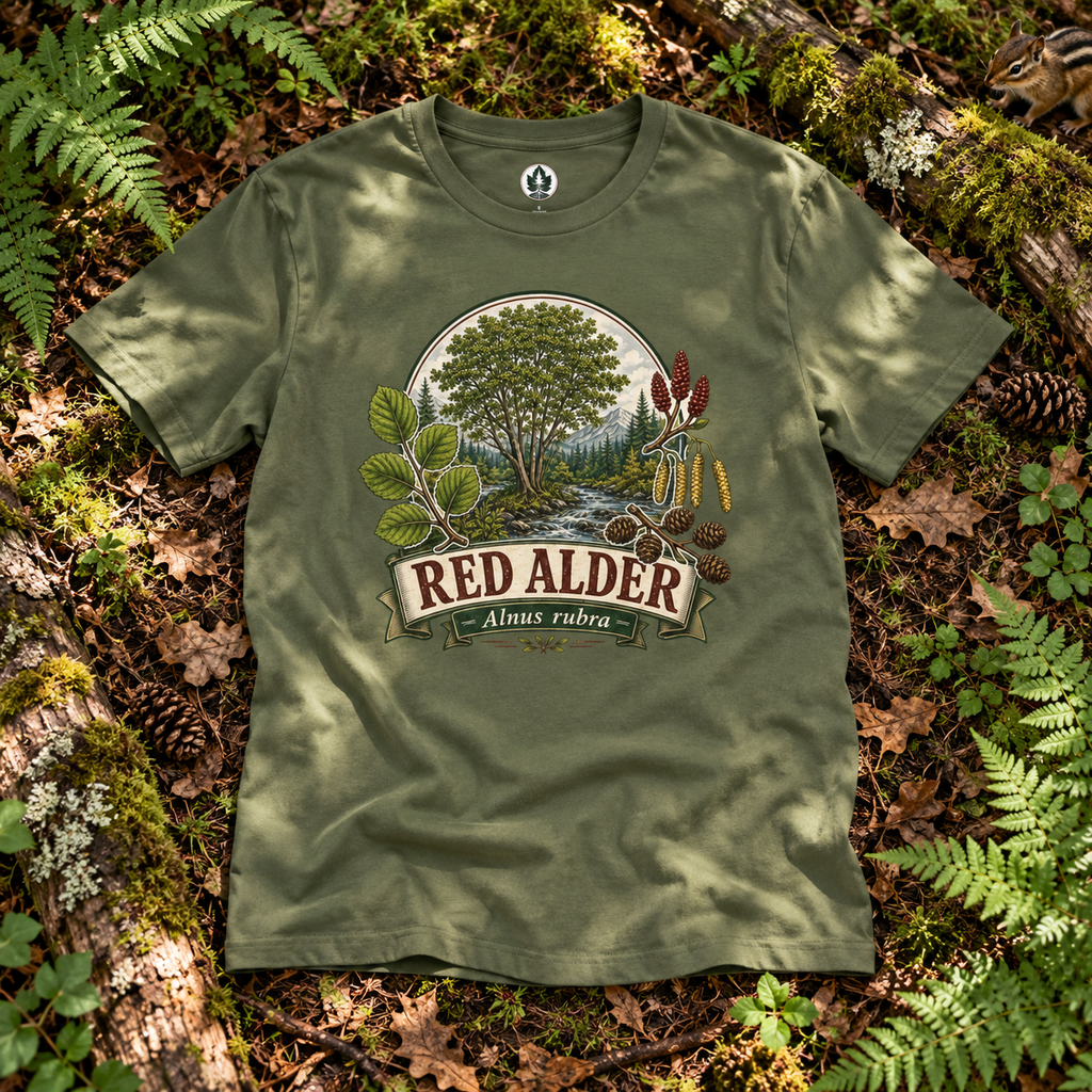 Red Alder, Alnus rubra T‑Shirt