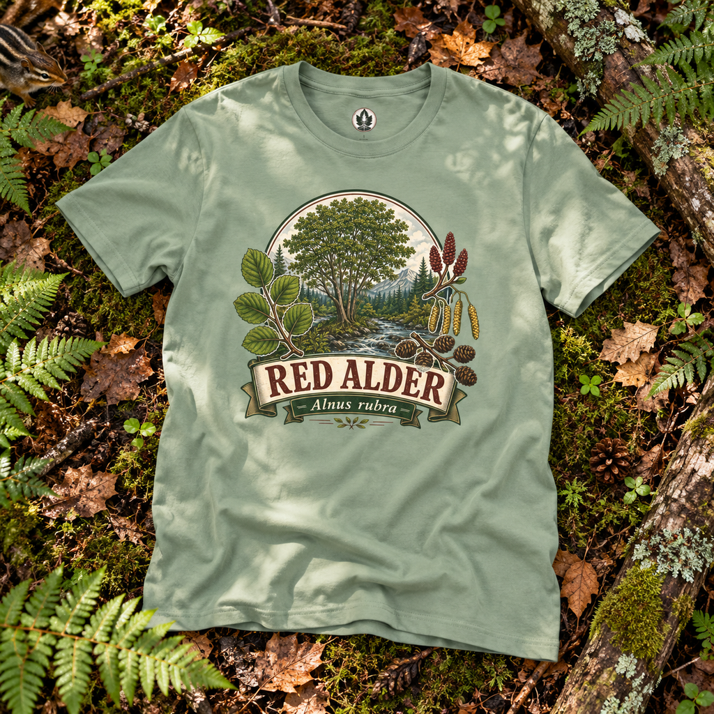 Red Alder, Alnus rubra T‑Shirt