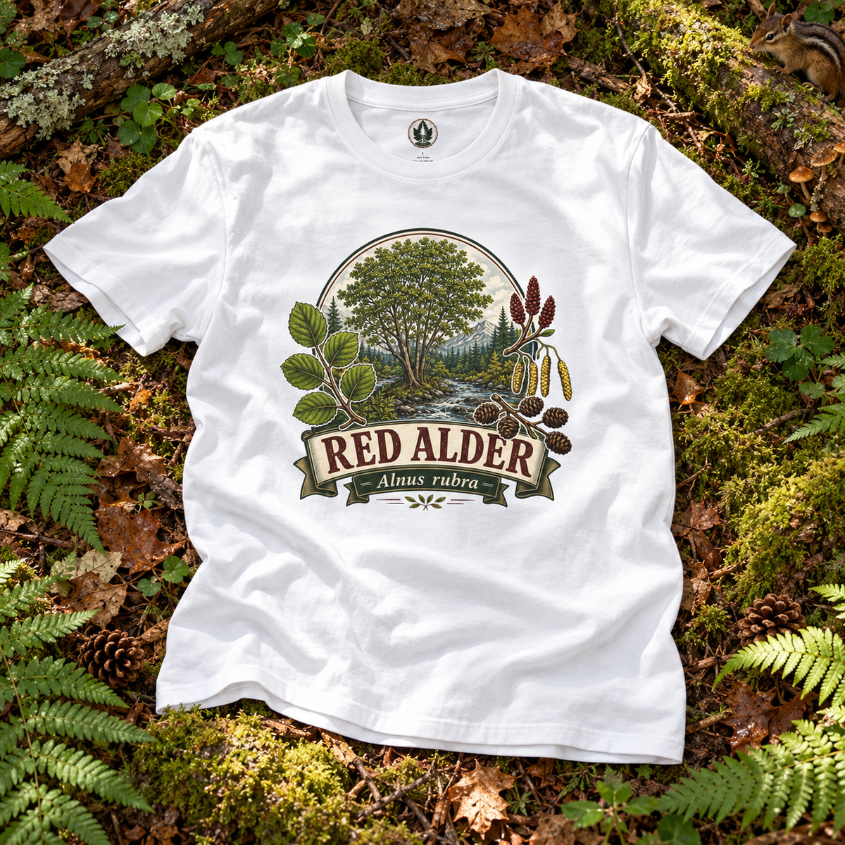Red Alder, Alnus rubra T‑Shirt