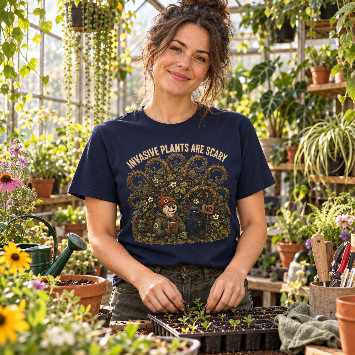Invasive Plants are Scary Otto and Echo T‑Shirt