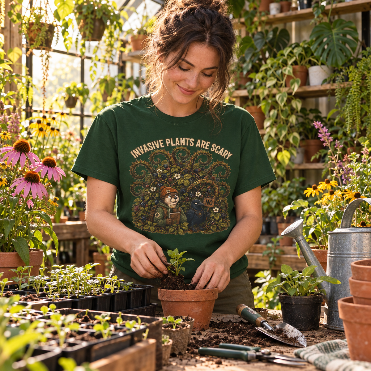 Invasive Plants are Scary Otto and Echo T‑Shirt
