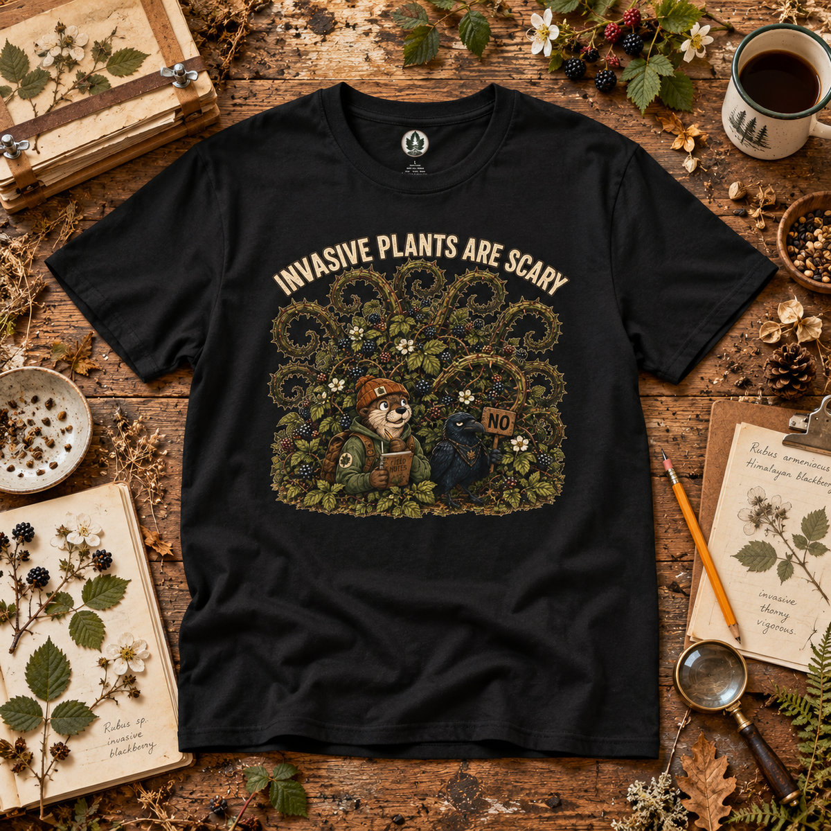 Invasive Plants are Scary Otto and Echo T‑Shirt