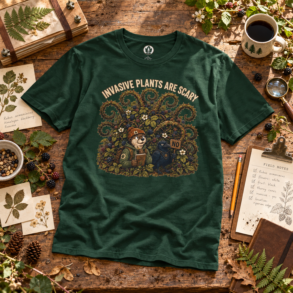 Invasive Plants are Scary Otto and Echo T‑Shirt