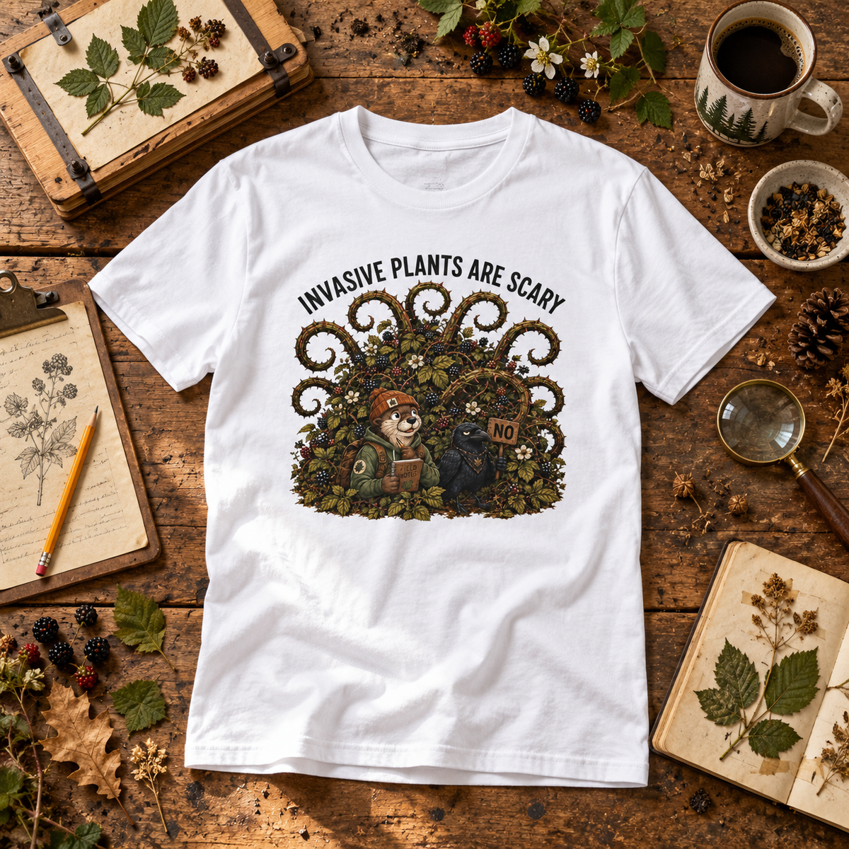 Invasive Plants are Scary Otto and Echo T‑Shirt
