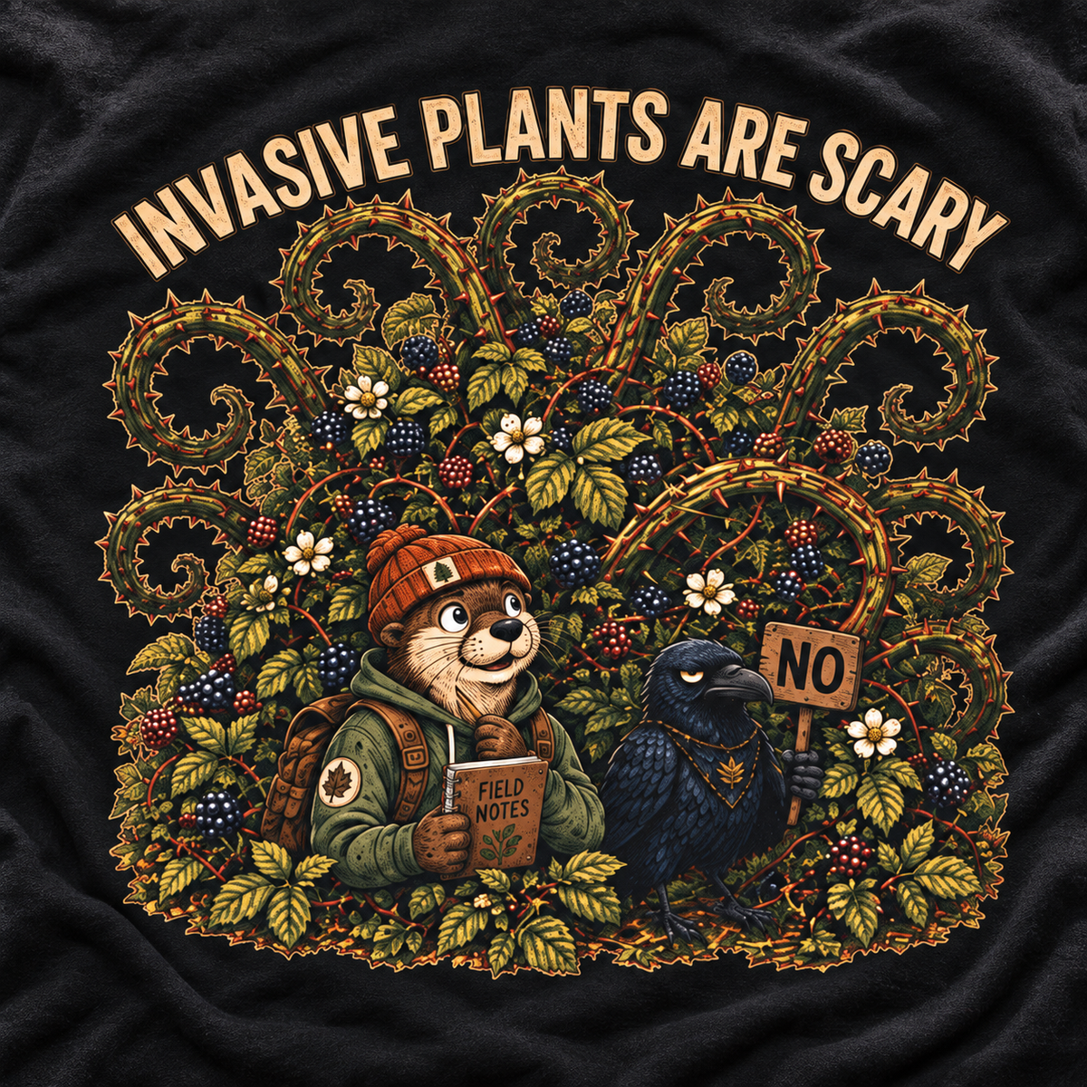 Invasive Plants are Scary Otto and Echo T‑Shirt
