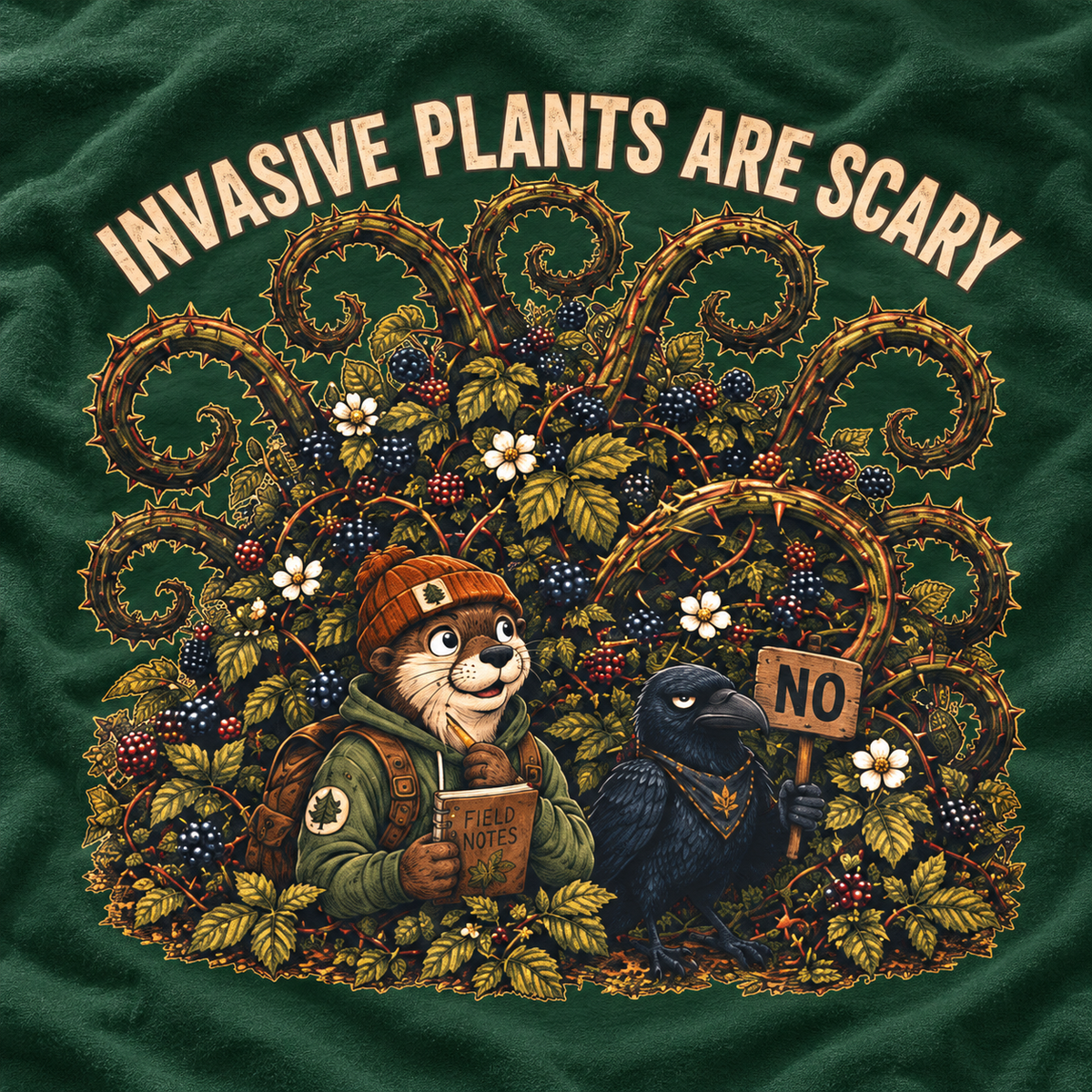 Invasive Plants are Scary Otto and Echo T‑Shirt