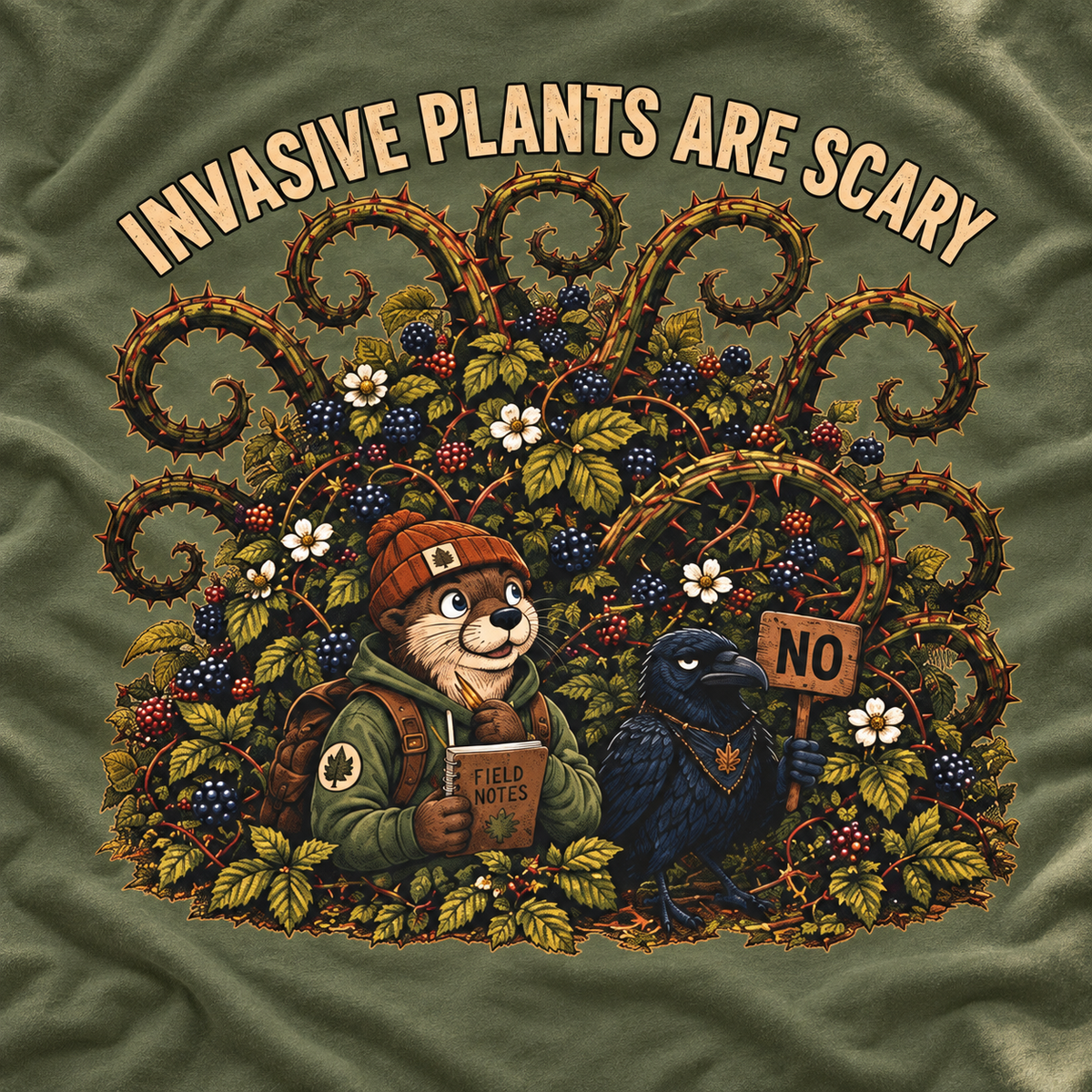 Invasive Plants are Scary Otto and Echo T‑Shirt