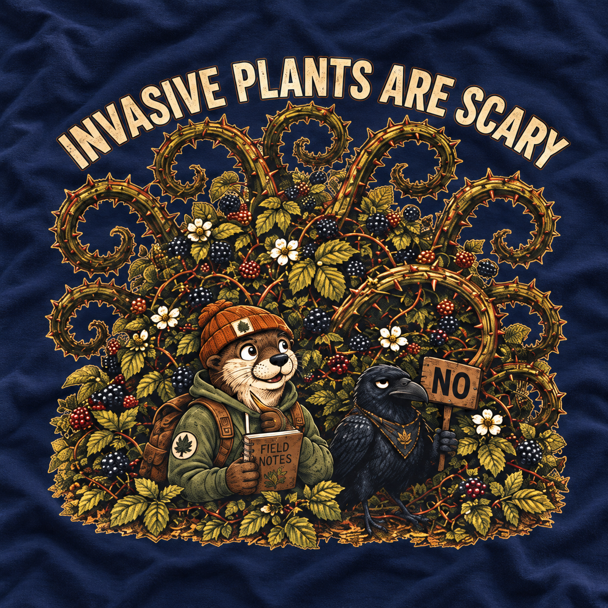 Invasive Plants are Scary Otto and Echo T‑Shirt