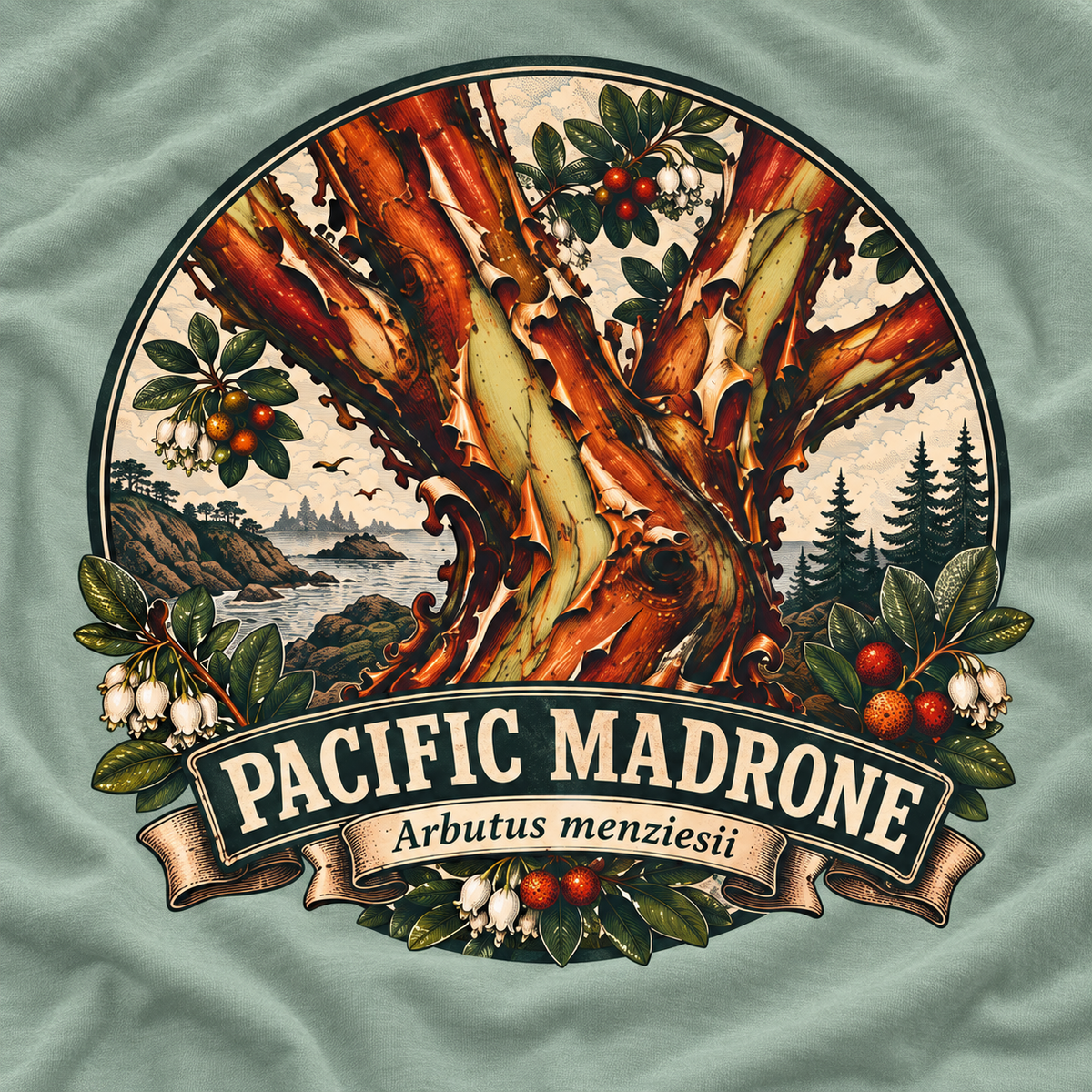 Pacific Madrone, Arbutus menziesii Version 2 T‑Shirt