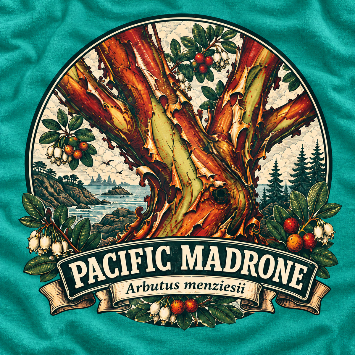 Pacific Madrone, Arbutus menziesii Version 2 T‑Shirt
