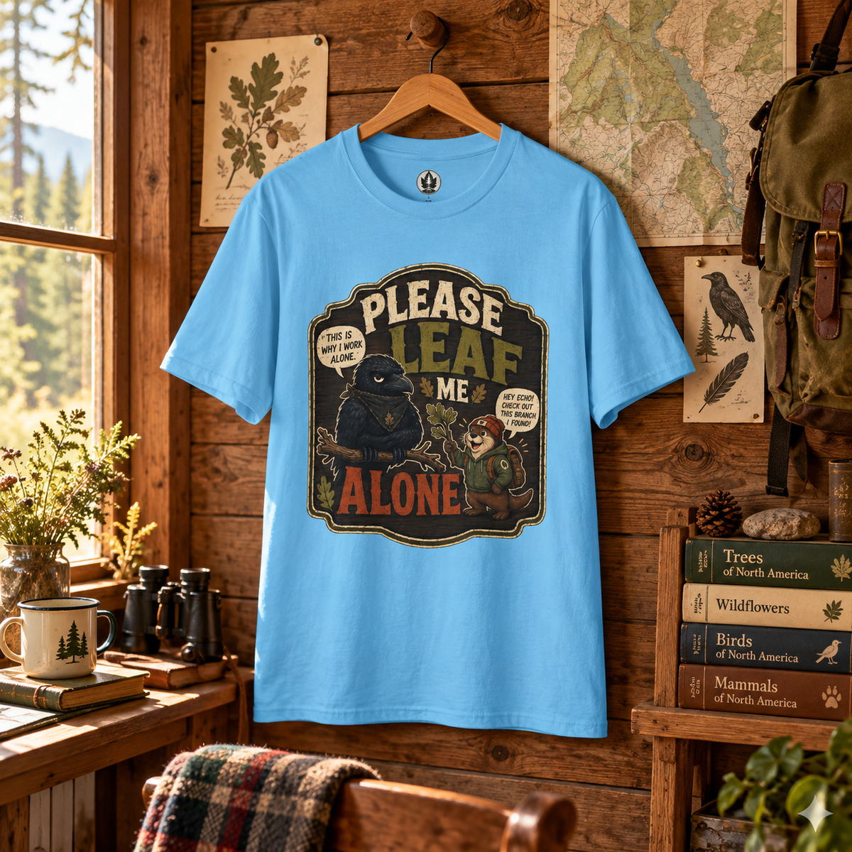 Please Leaf Me Alone (This is Why I Work Alone) Version 3 T‑Shirt