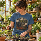 Please Leaf Me Alone (This is Why I Work Alone) Version 3 T‑Shirt