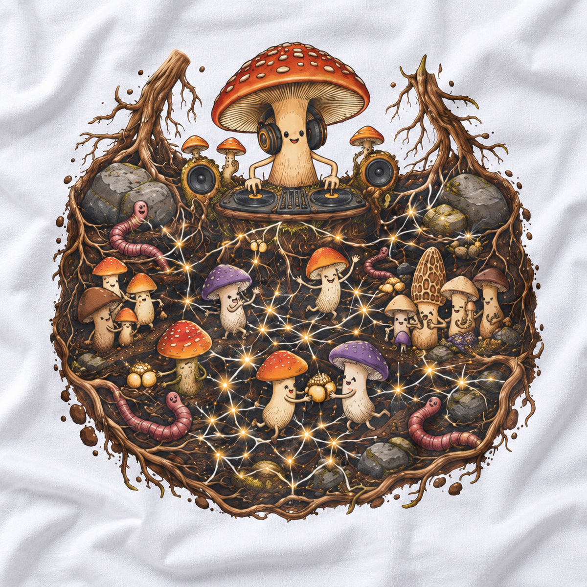 Mushroom Root Party Version 4 T‑Shirt