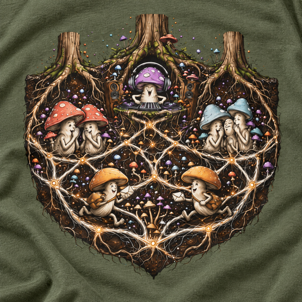 Mushroom Root Party Version 3 T‑Shirt