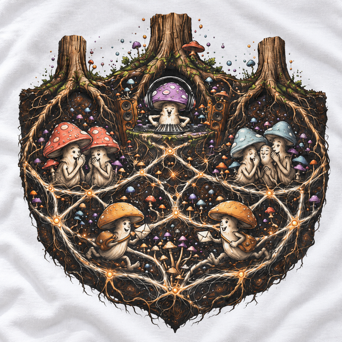 Mushroom Root Party Version 3 T‑Shirt