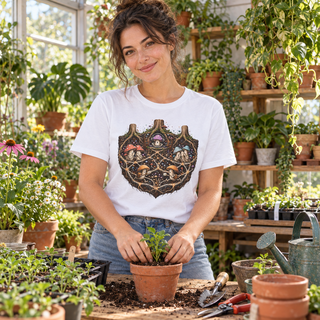 Mushroom Root Party Version 3 T‑Shirt