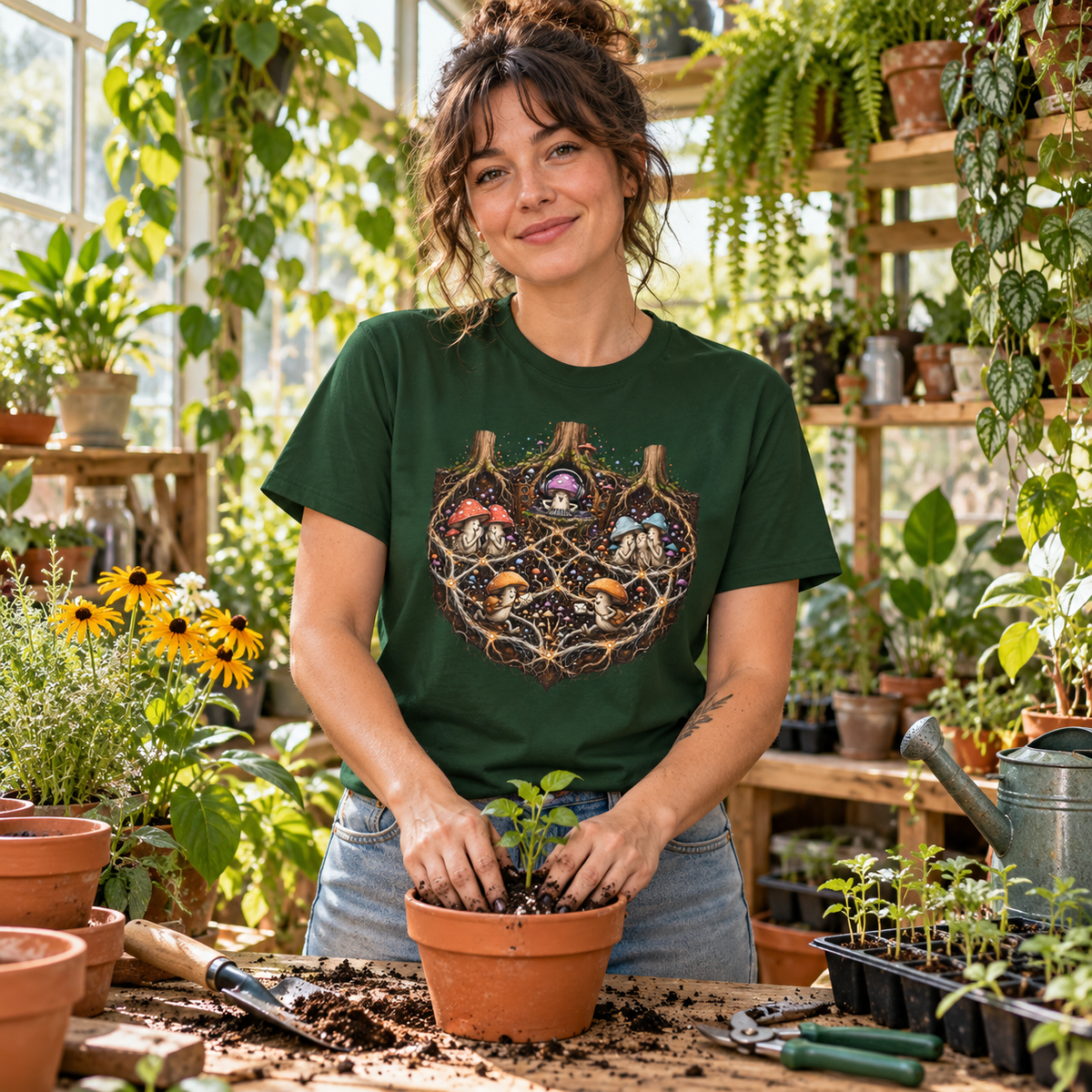 Mushroom Root Party Version 3 T‑Shirt