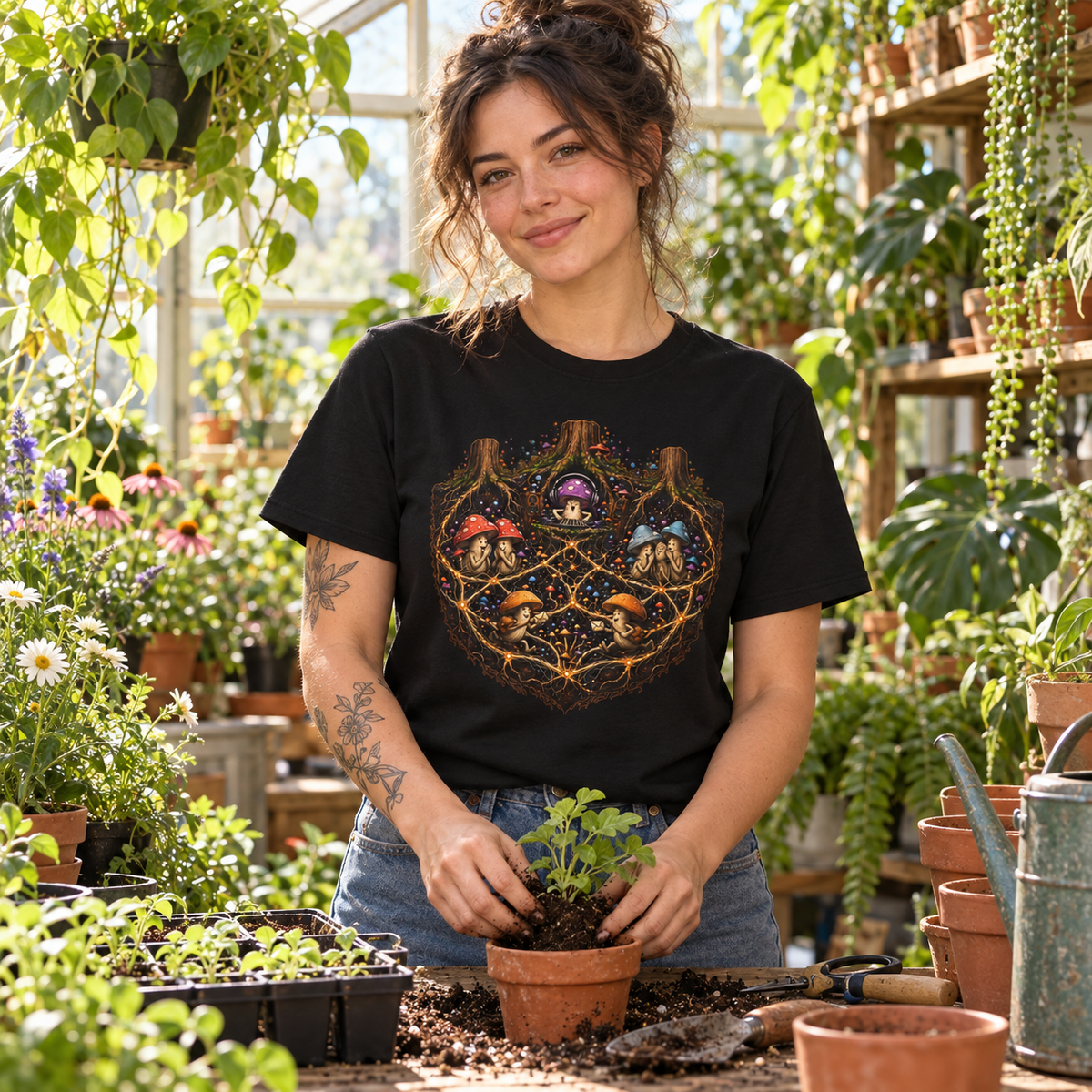 Mushroom Root Party Version 3 T‑Shirt