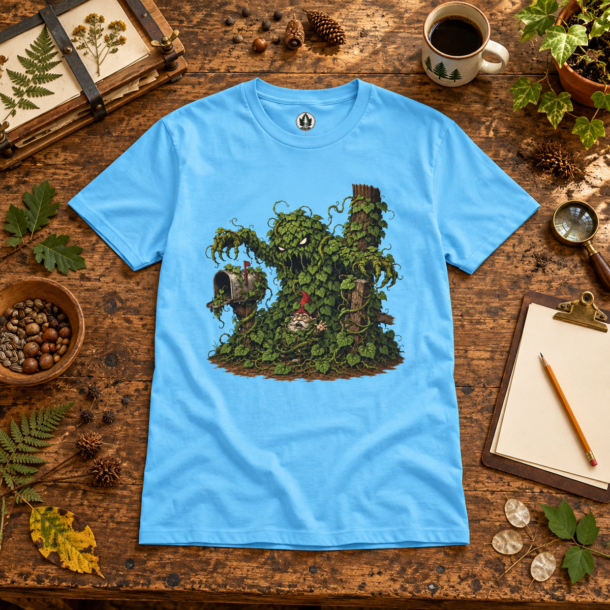 Kudzu Vine Monster with Garden Gnome Version 2 T‑Shirt
