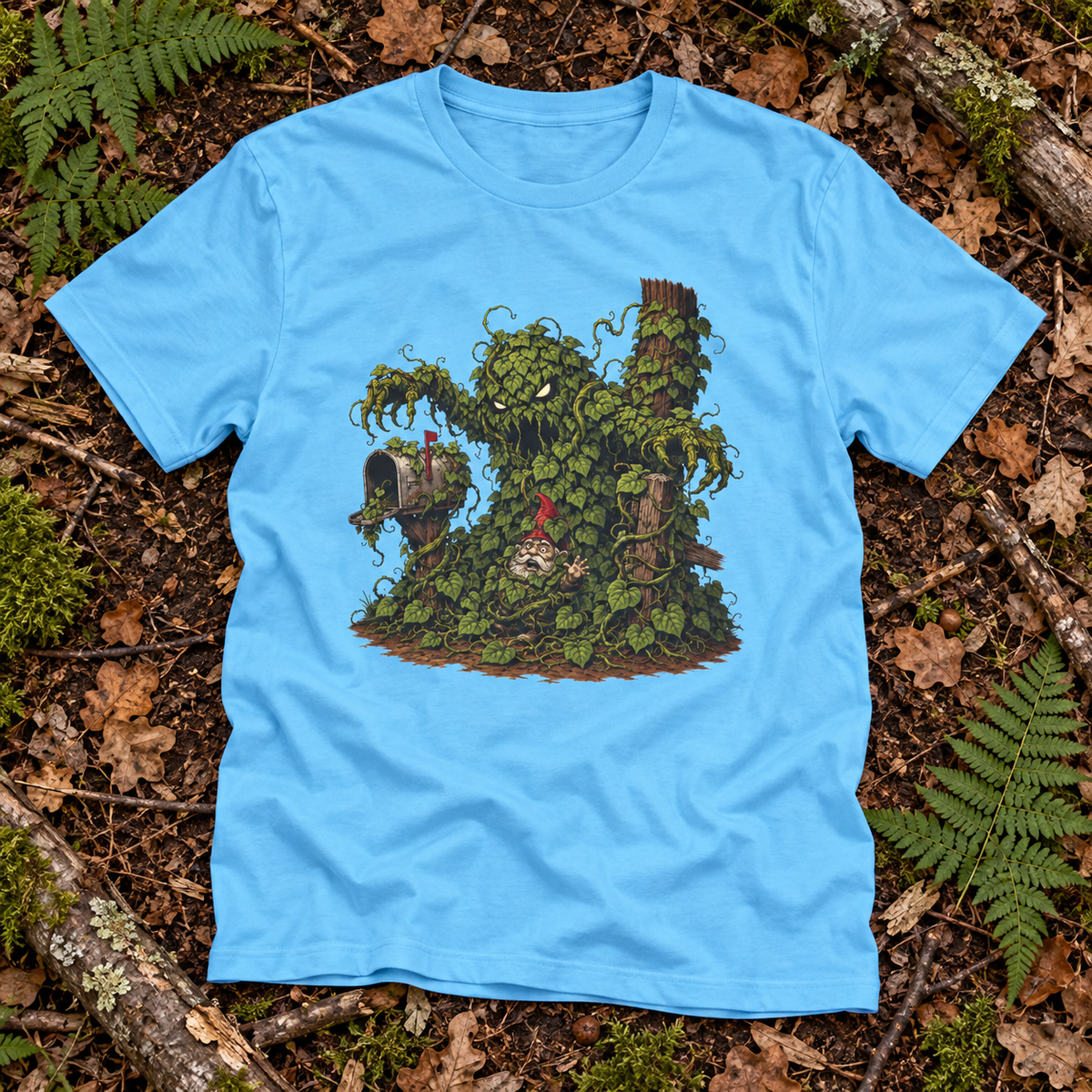 Kudzu Vine Monster with Garden Gnome Version 2 T‑Shirt