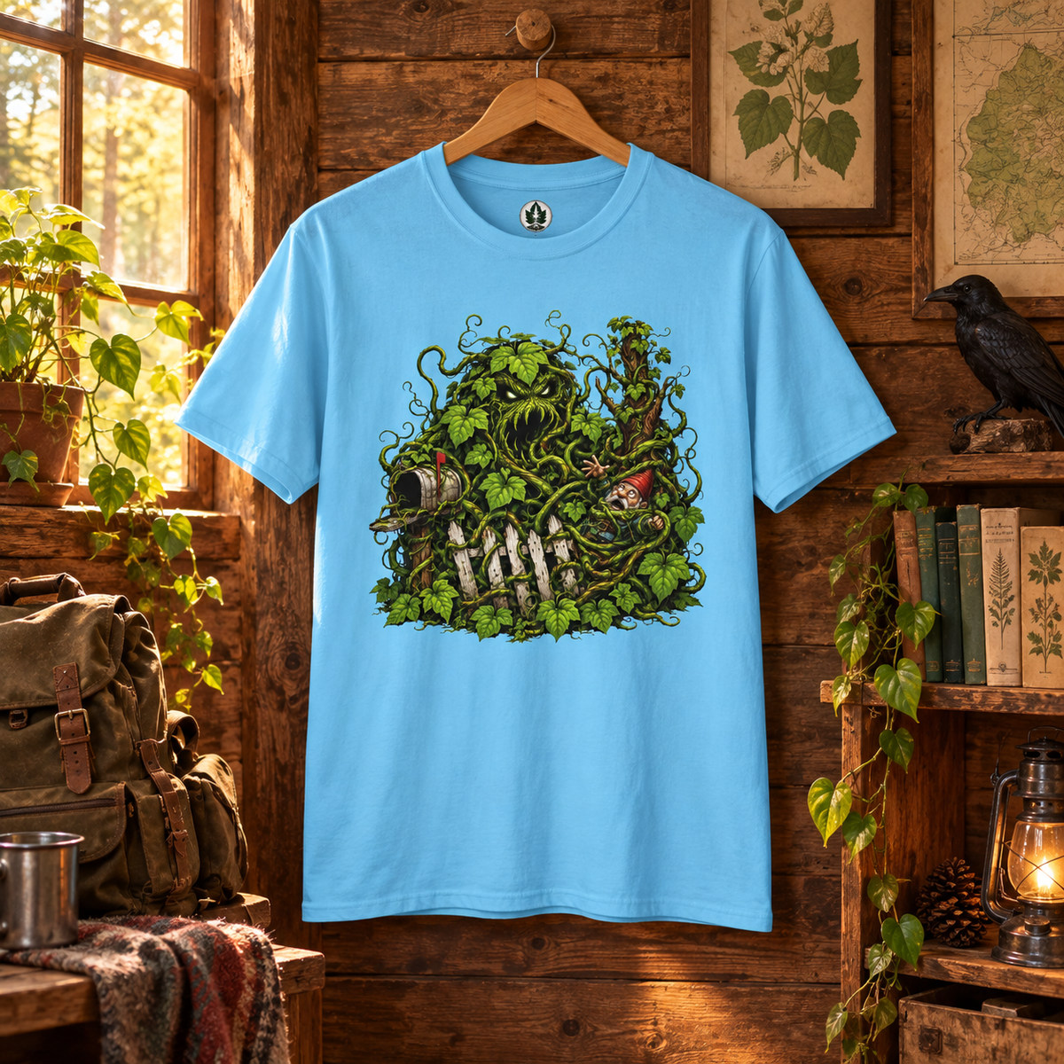 Kudzu Vine Monster with Garden Gnome Version 3 T‑Shirt