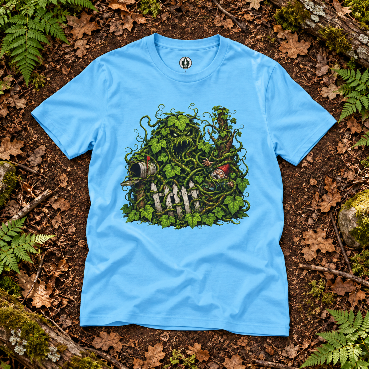 Kudzu Vine Monster with Garden Gnome Version 3 T‑Shirt