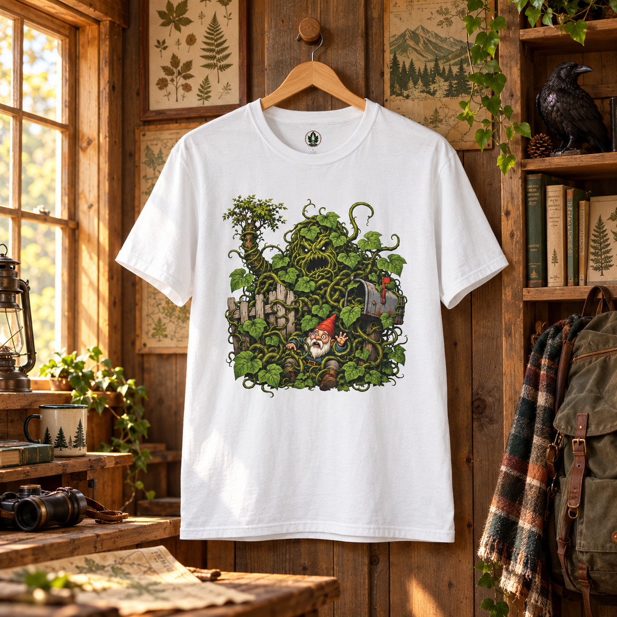 Kudzu Vine Monster with Garden Gnome Version 4 T‑Shirt