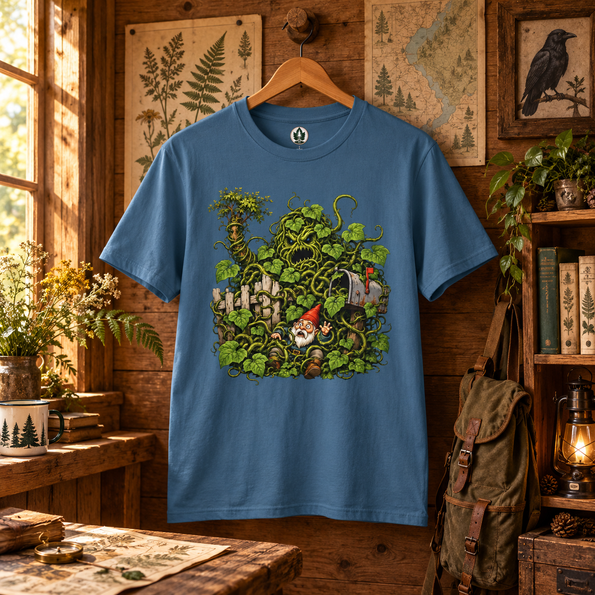 Kudzu Vine Monster with Garden Gnome Version 4 T‑Shirt