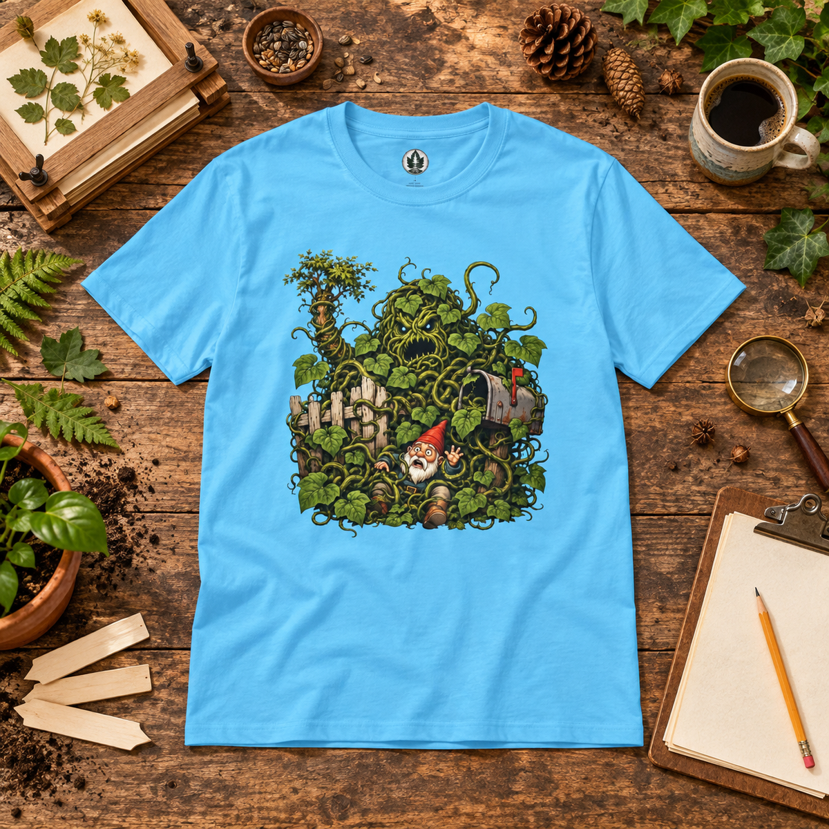 Kudzu Vine Monster with Garden Gnome Version 4 T‑Shirt