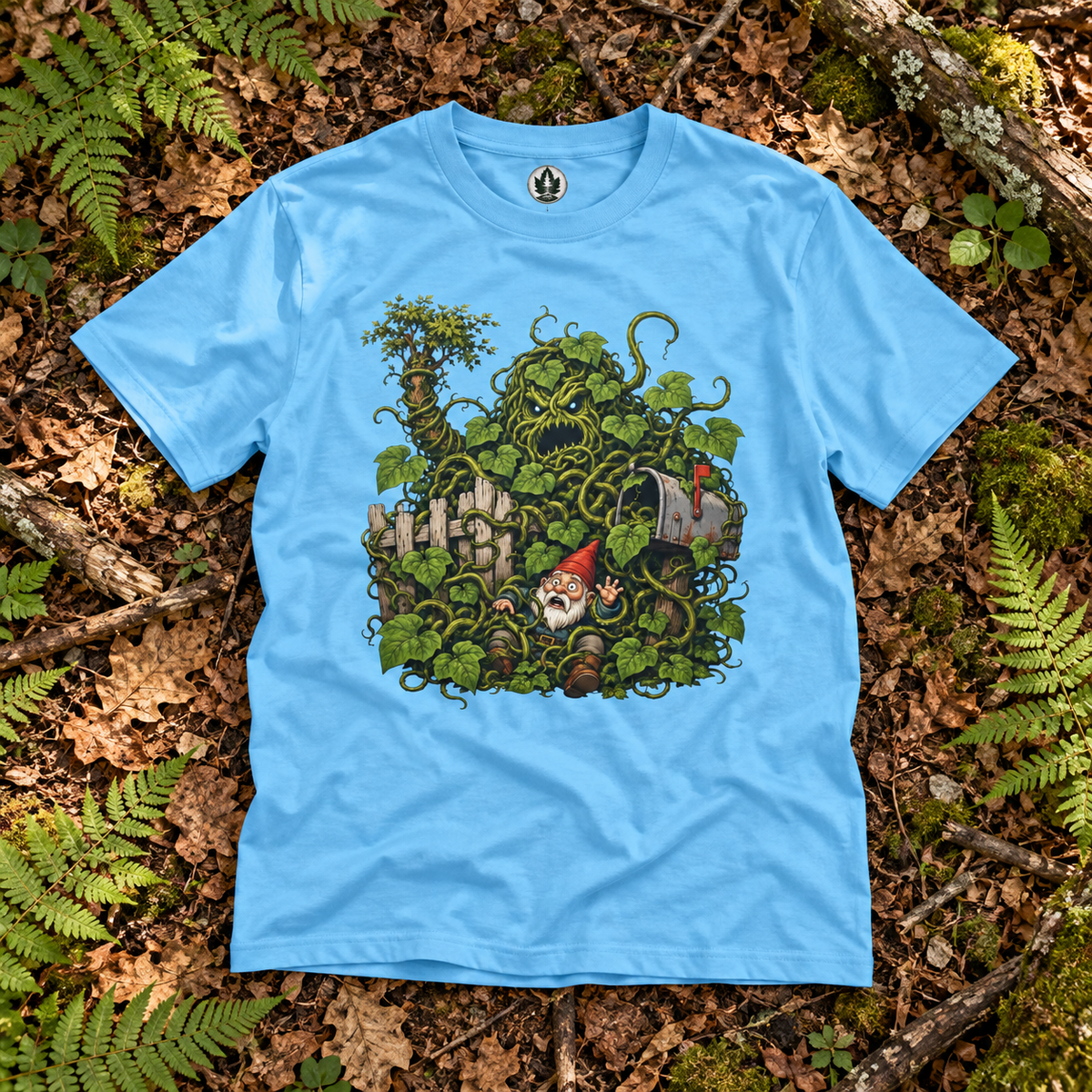 Kudzu Vine Monster with Garden Gnome Version 4 T‑Shirt