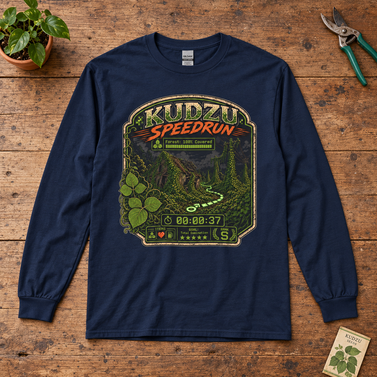 Kudzu Speedrun Long Sleeve T-Shirt