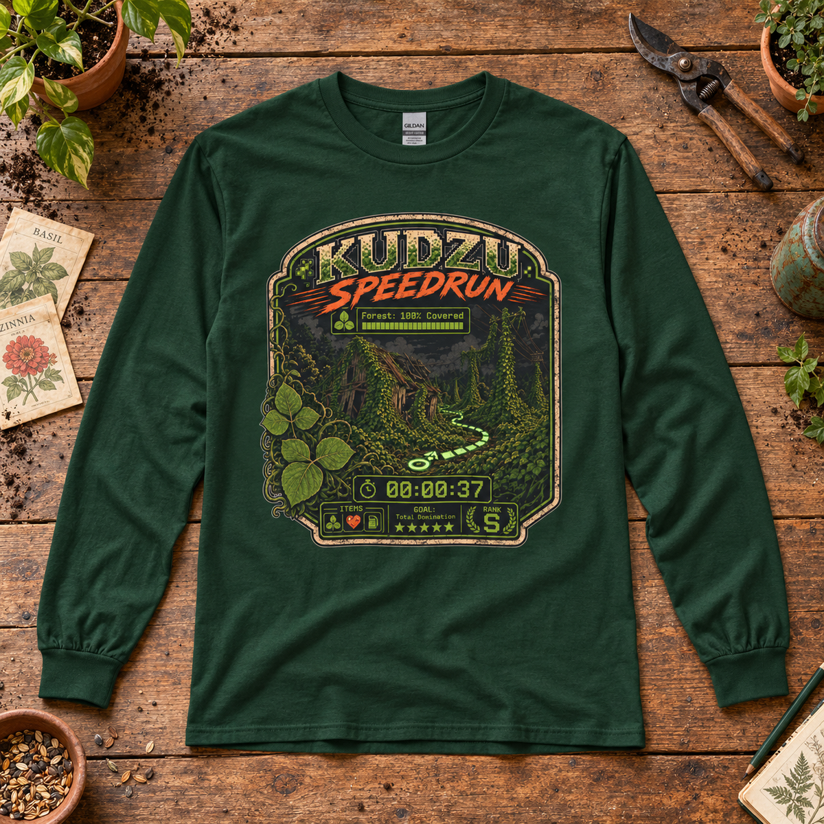 Kudzu Speedrun Long Sleeve T-Shirt