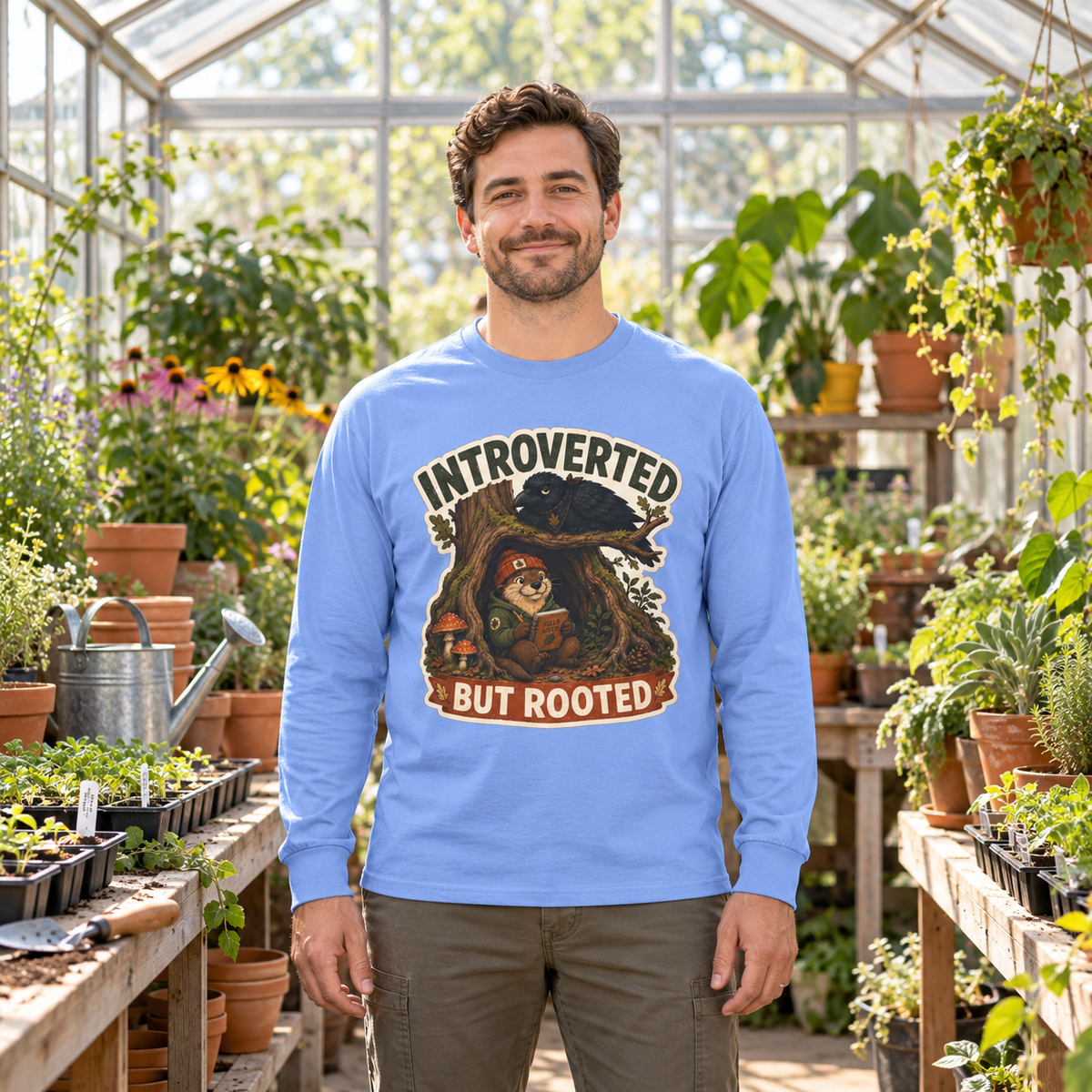Introverted But Rooted Otto and Echo Long Sleeve T-Shirt
