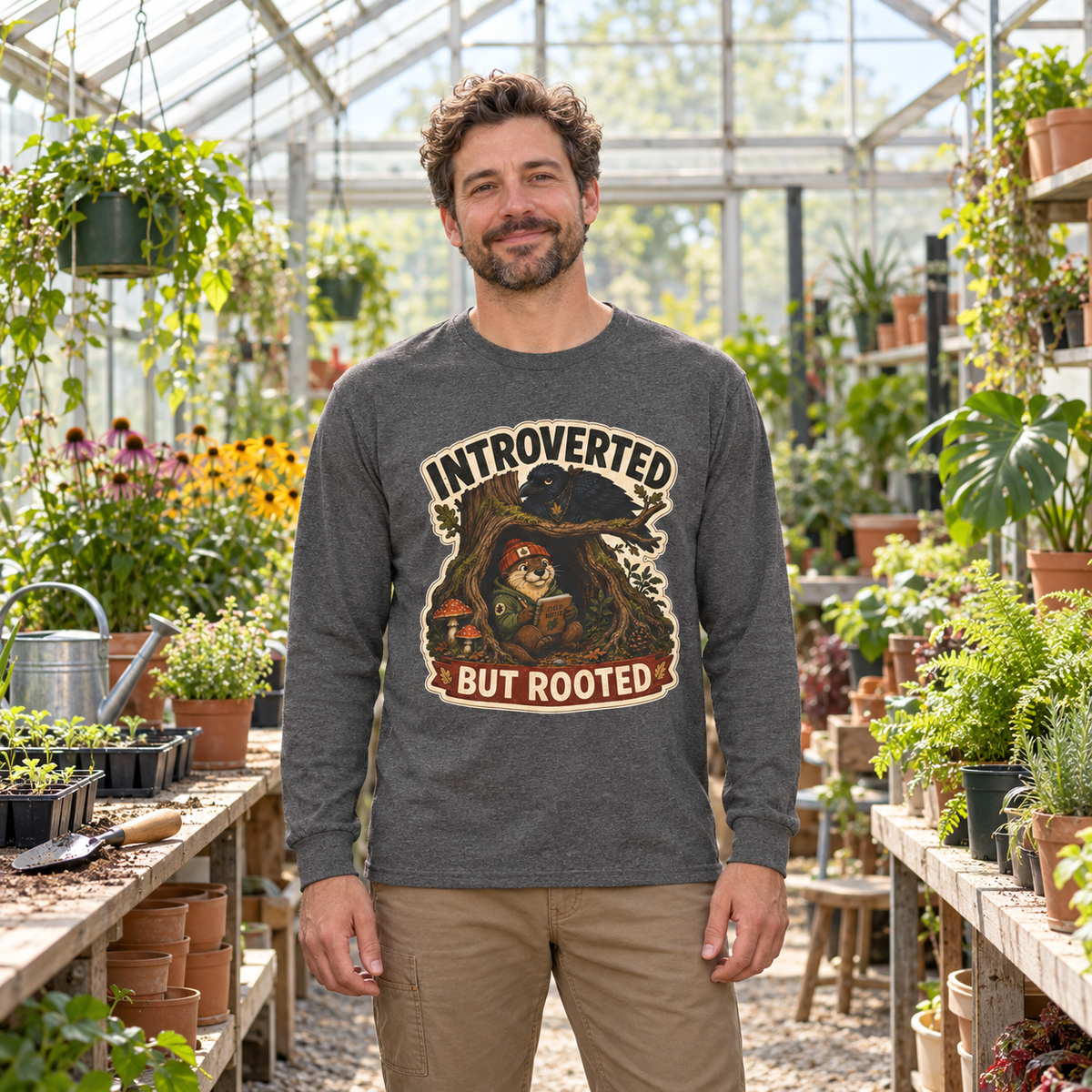 Introverted But Rooted Otto and Echo Long Sleeve T-Shirt
