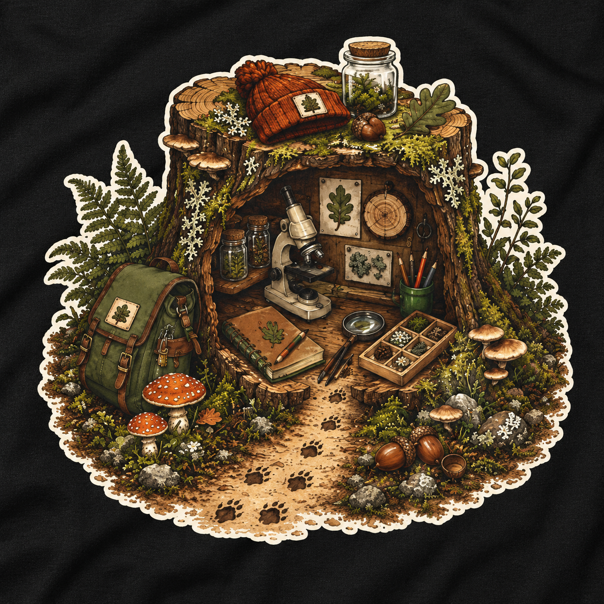 Otto's Tree Stump Lab Otto and Echo Long Sleeve T-Shirt