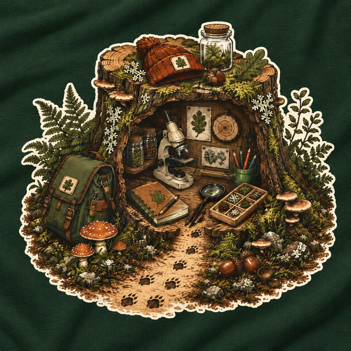 Otto's Tree Stump Lab Otto and Echo Long Sleeve T-Shirt