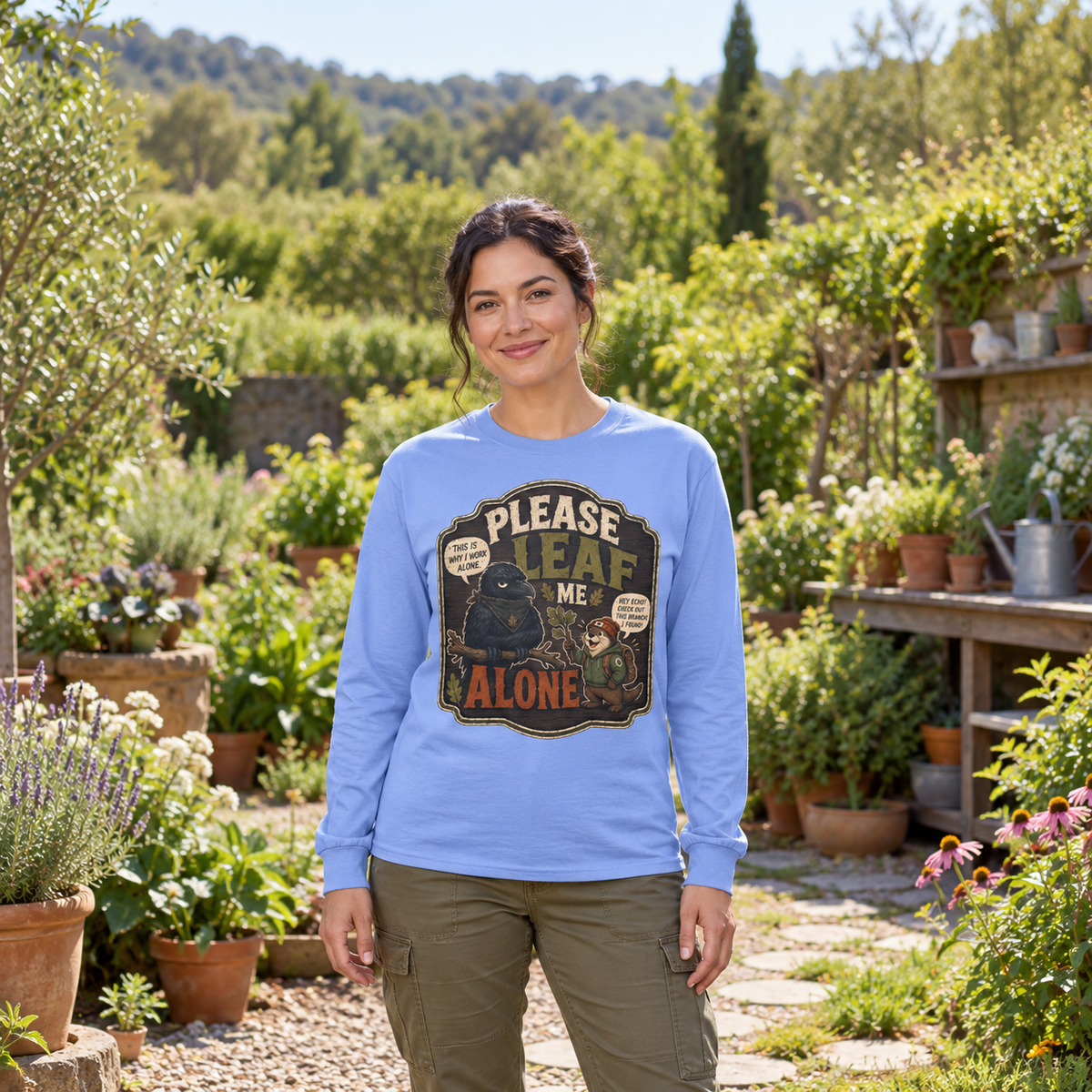 Please Leaf Me Alone Version 3 Otto and Echo Long Sleeve T-Shirt