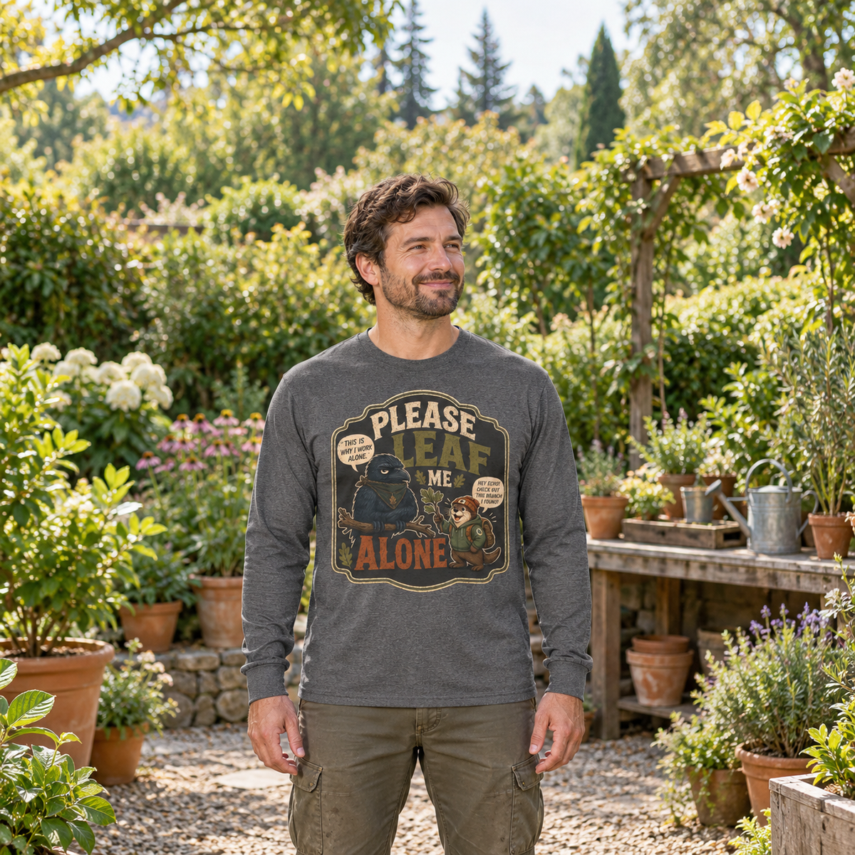 Please Leaf Me Alone Version 3 Otto and Echo Long Sleeve T-Shirt